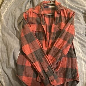Men's Plaid Shirt - Red and Gray